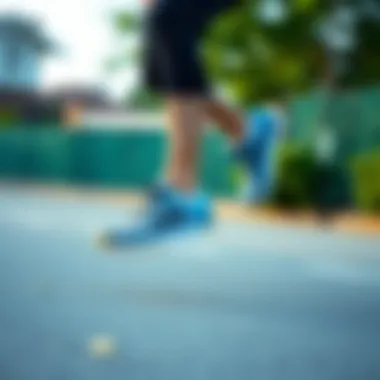 Person running in Under Armour breathable shoes