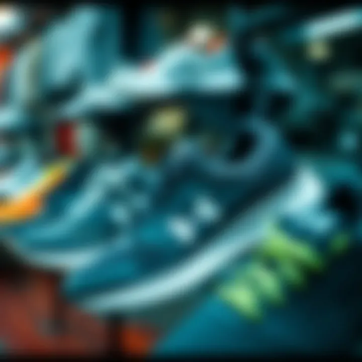 Variety of Under Armour breathable shoes on display