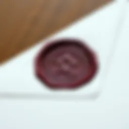 Elegant embossed seal on a letter