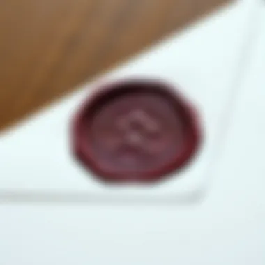 Elegant embossed seal on a letter