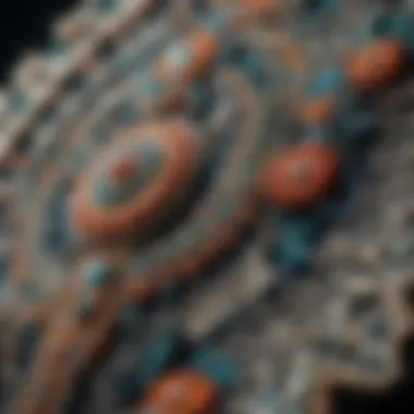 Intricate Beading in Summer Adornments A close-up of intricate beading on a summer accessory