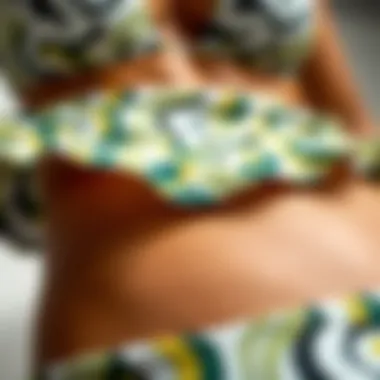A close-up of eco-friendly swimwear fabric, highlighting sustainable production practices.