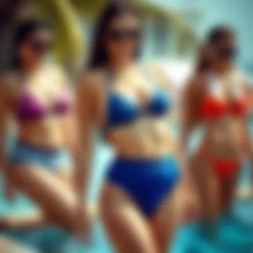 Exploring Stylish Two-Piece Swimsuits A vibrant collection of two-piece swimsuits showcasing various styles and designs.