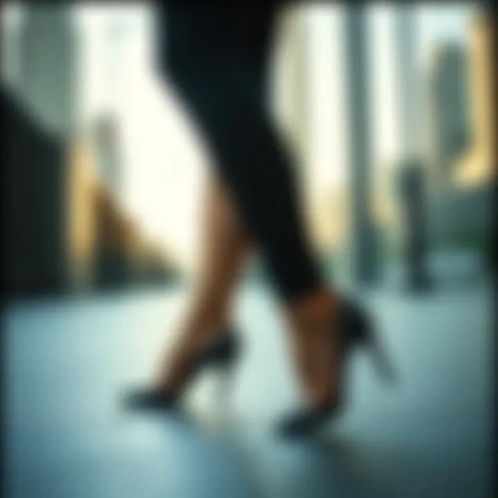 Fashionable outfit paired with 6 cm heels