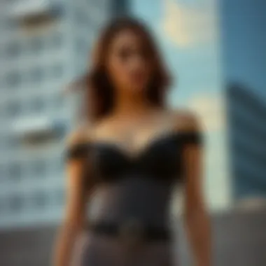 Elegant design of an over the shoulder waist trainer