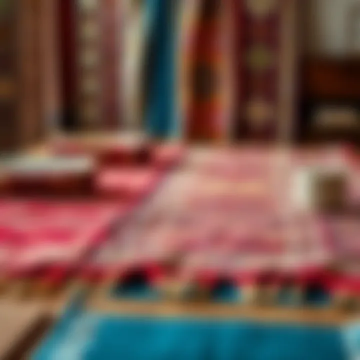 A collection of various Moroccan table runners displaying different styles and colors.