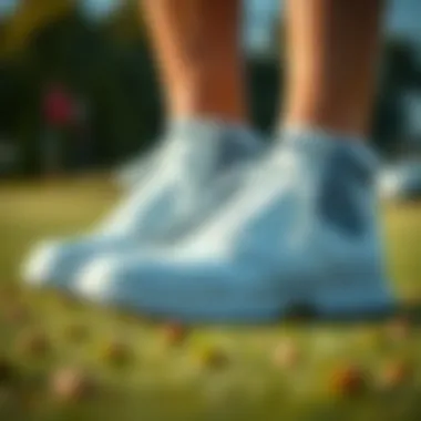 Elegant design of rubber golf shoes emphasizing style and comfort