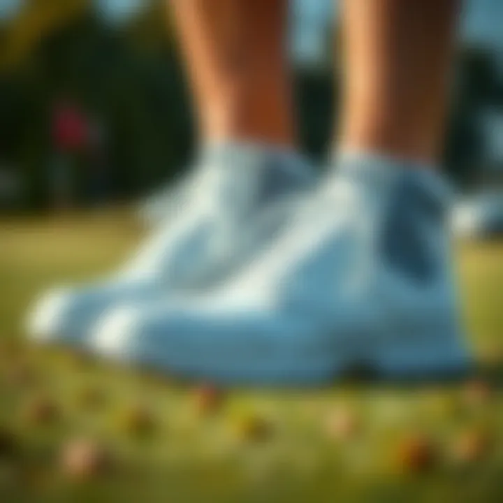 Elegant design of rubber golf shoes emphasizing style and comfort