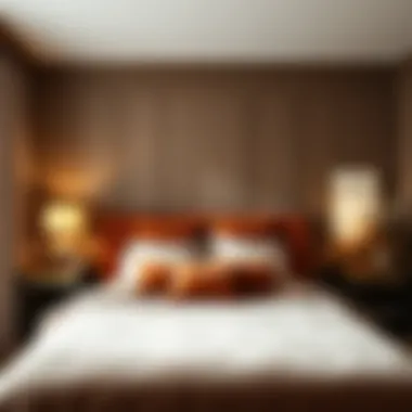 A Stylish Bedroom with Velvet Duvet Cover Stylish bedroom featuring velvet duvet cover