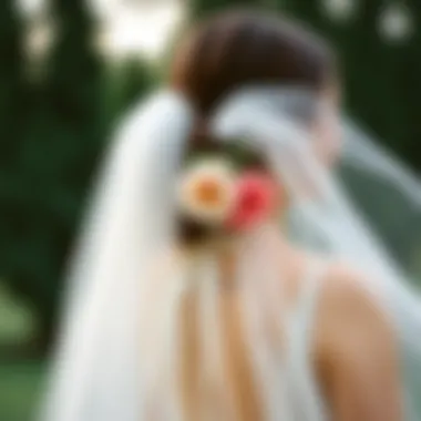 Floral-inspired clip that beautifully complements a soft tulle veil.