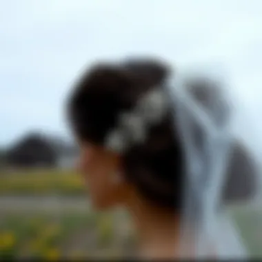 A vintage-style veil clip showcasing antique silver detailing.