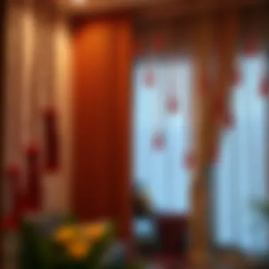 A visually stunning bohemian beaded curtain arrangement