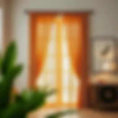 Elegant beaded curtain display in a modern room setting