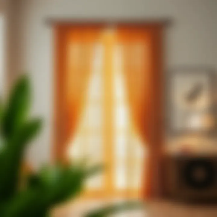 Elegant beaded curtain display in a modern room setting