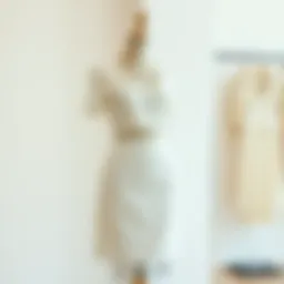 Elegant white two-piece set with skirt and top displayed on a mannequin