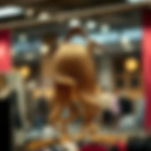 Elegant wig hanger displaying a stylish wig