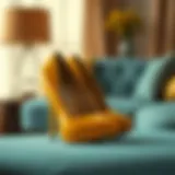 Glamorous Yellow High Heel Pumps A glamorous pair of yellow high heel pumps on a stylish background